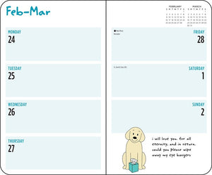 Thoughts of Dog 12-Month 2025 Weekly/Monthly Planner Calendar